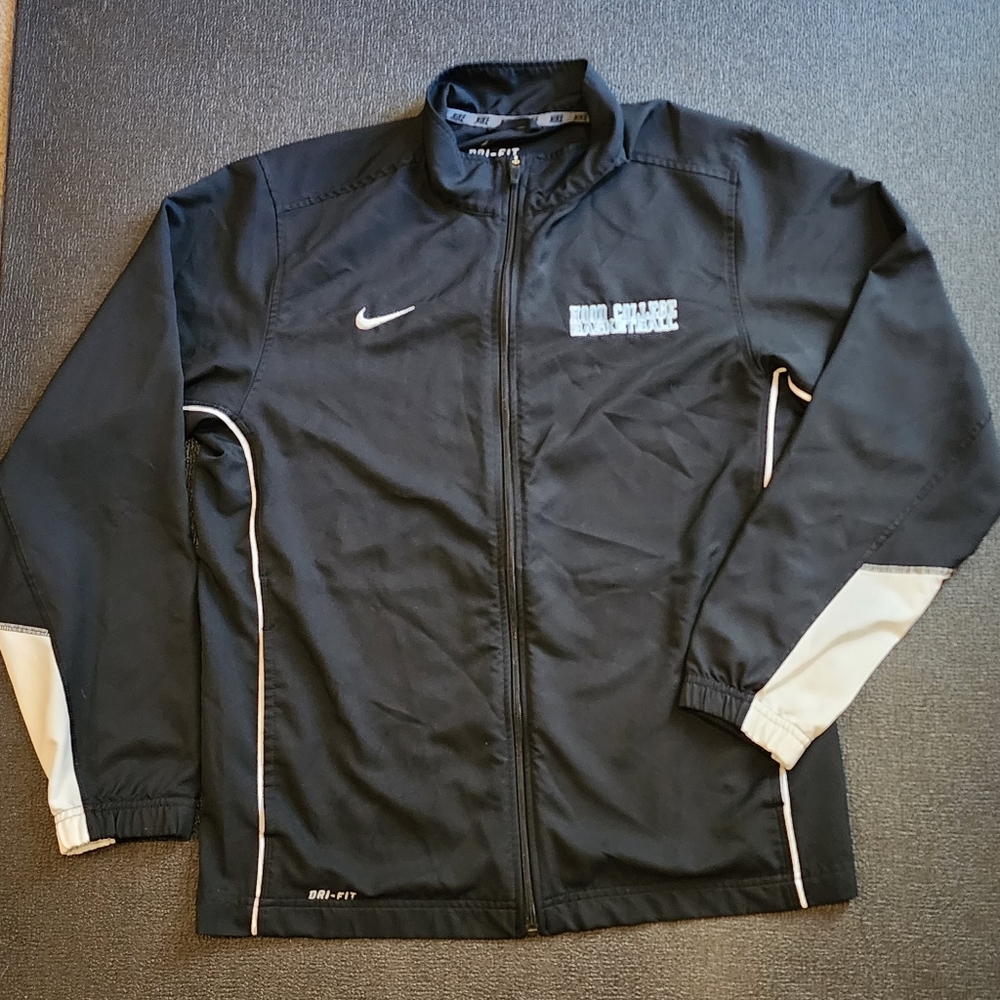 Nike Black and White Athletic Windbreaker Hood College Basketball